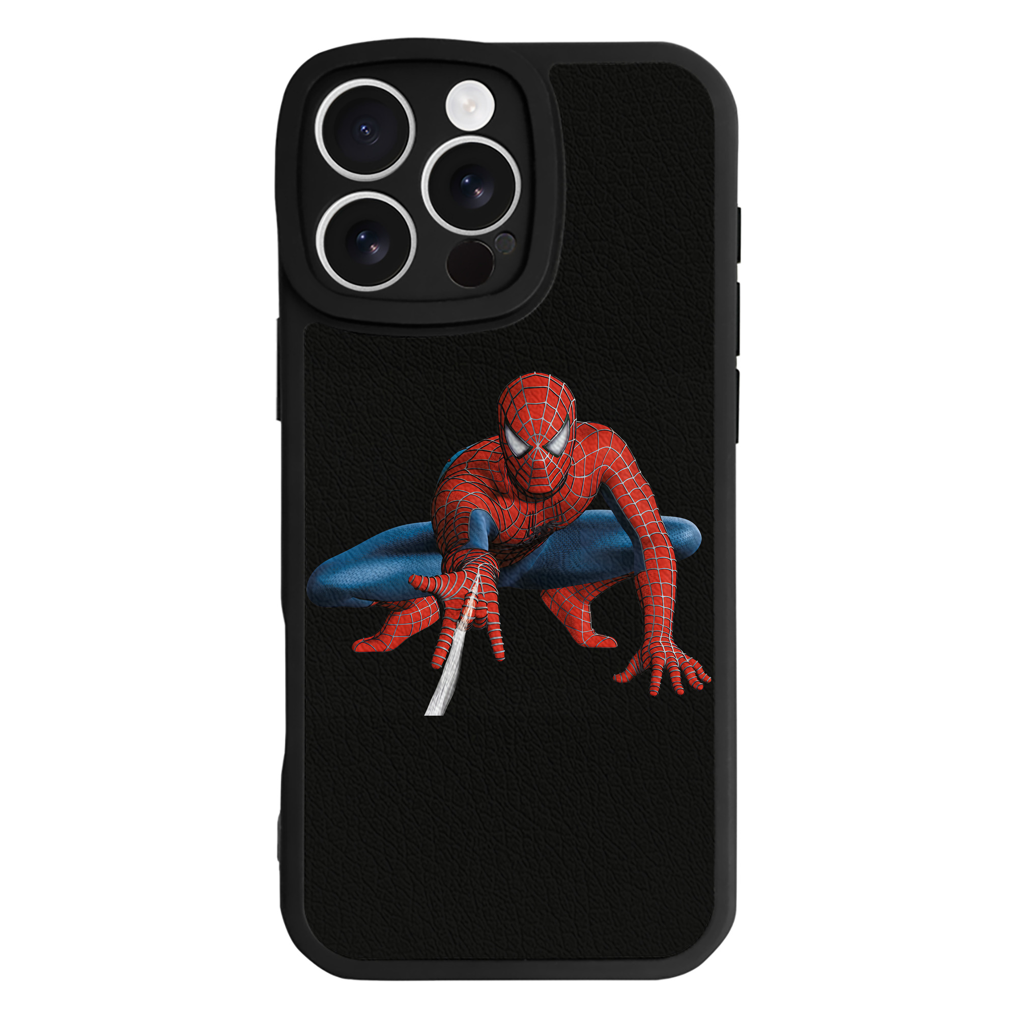 （画像用） Spider Man スパイダーマン 【iPhone 16シリーズ対応】シリコンスマホケース（レザー調） 材質：シリコン